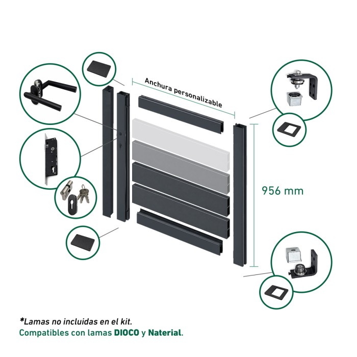 Kit de puerta abatible Big Garden