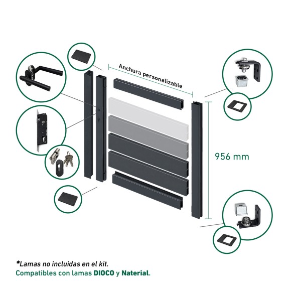 Kit de puerta abatible Big Garden