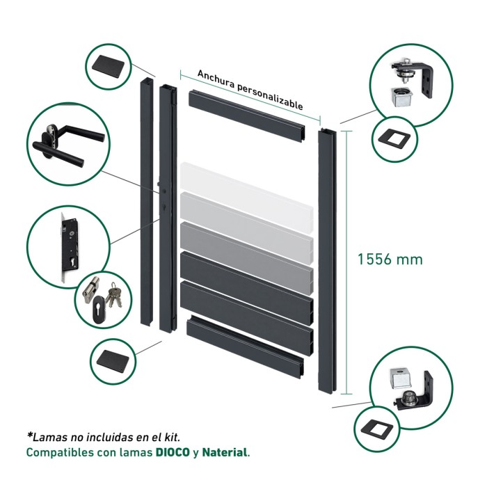 Kit de puerta abatible Big Garden
