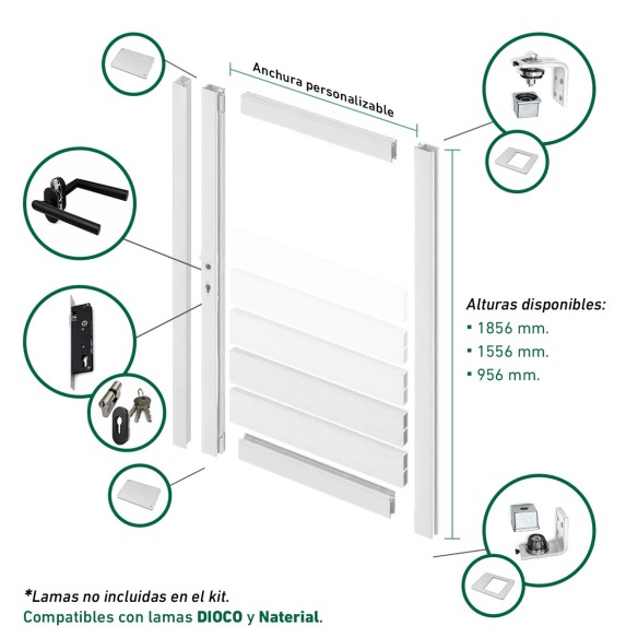 Kit de puerta abatible Big Garden