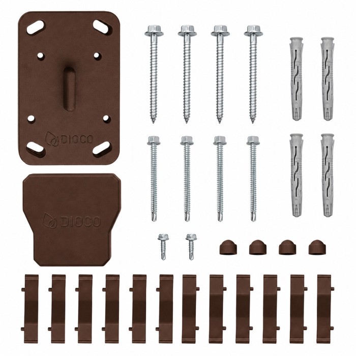 Pack de accesorios para poste de vallas de lamas lisas Big Garden