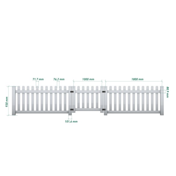 Valla PVC blanca Big Garden